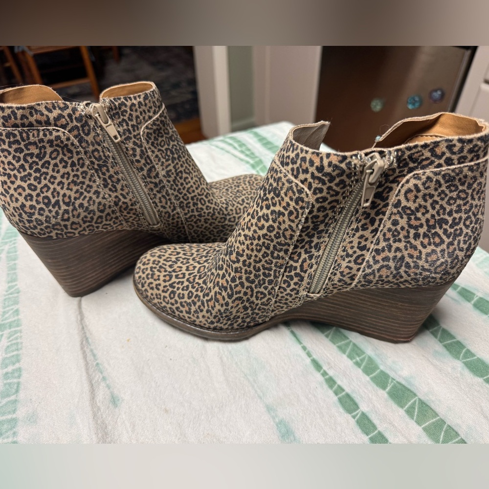 Leopard print booties